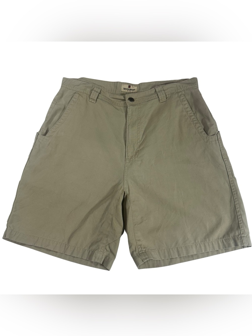 Woolrich Men’s Khaki Utility Cotton Hiking Cargo Shorts Size 34
